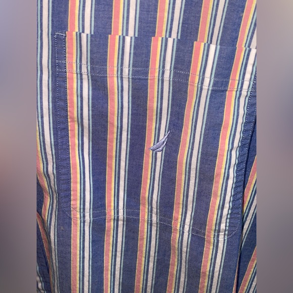 Nautica Short Sleeve Shirt in Vertical Stripe - Picture 7 of 14